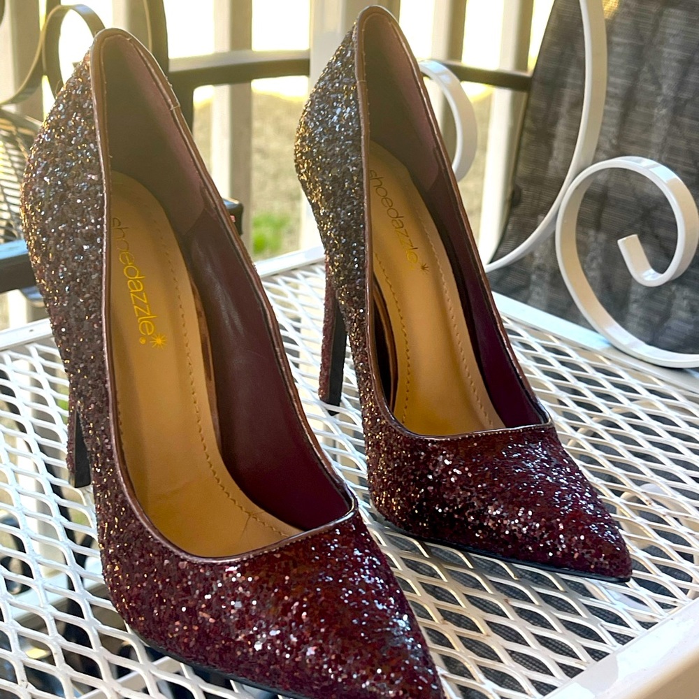 Burgundy Sparkle Heels